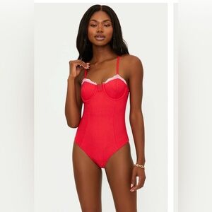 Beach Riot Scarlet One Piece Holly Jolly- Size Small